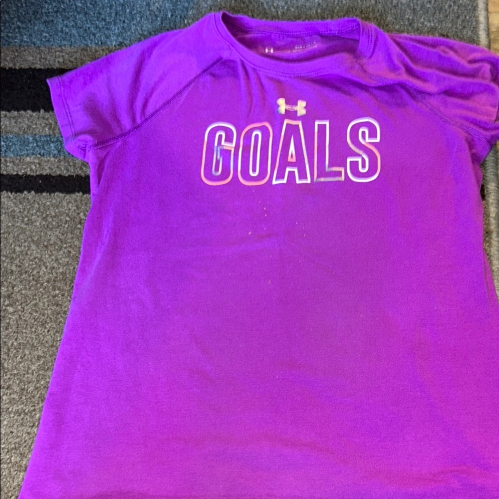 Under Armour Purple Goals T-Shirt Youth Large